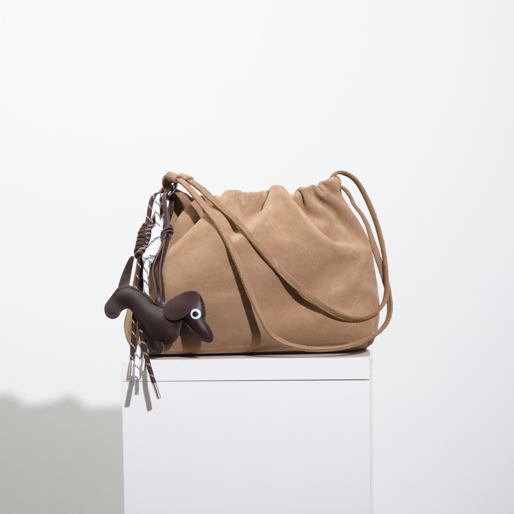 2way Suede Bucket Bag / 2ウェイスウェードバッグ（ダークブラウン・ライトキャメル）