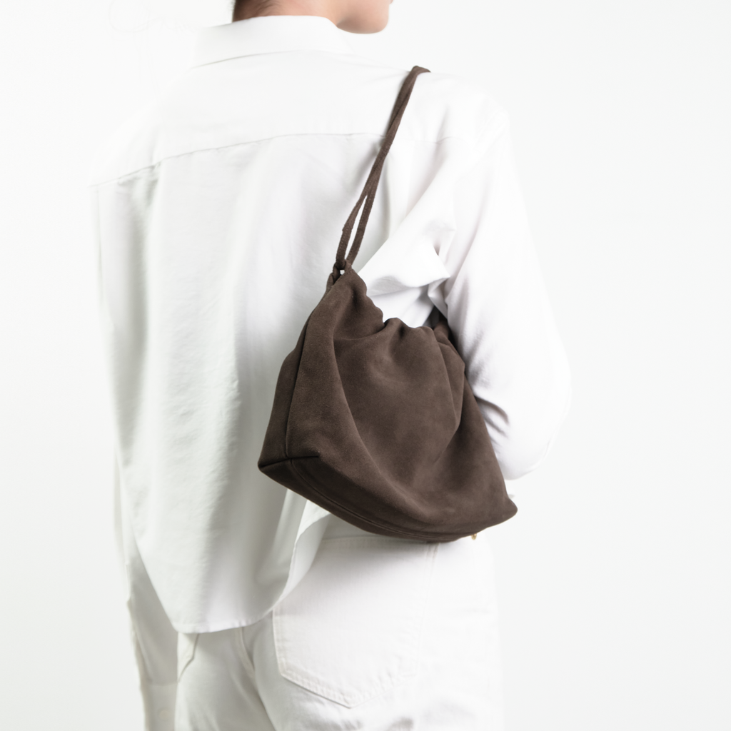 2way Suede Bucket Bag / 2ウェイスウェードバッグ（ダークブラウン・ライトキャメル）
