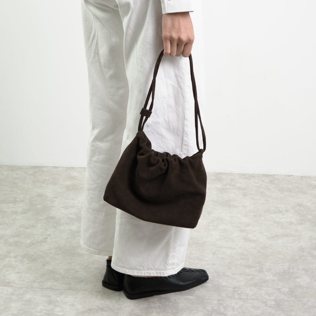 2way Suede Bucket Bag / 2ウェイスウェードバッグ（ダークブラウン・ライトキャメル）