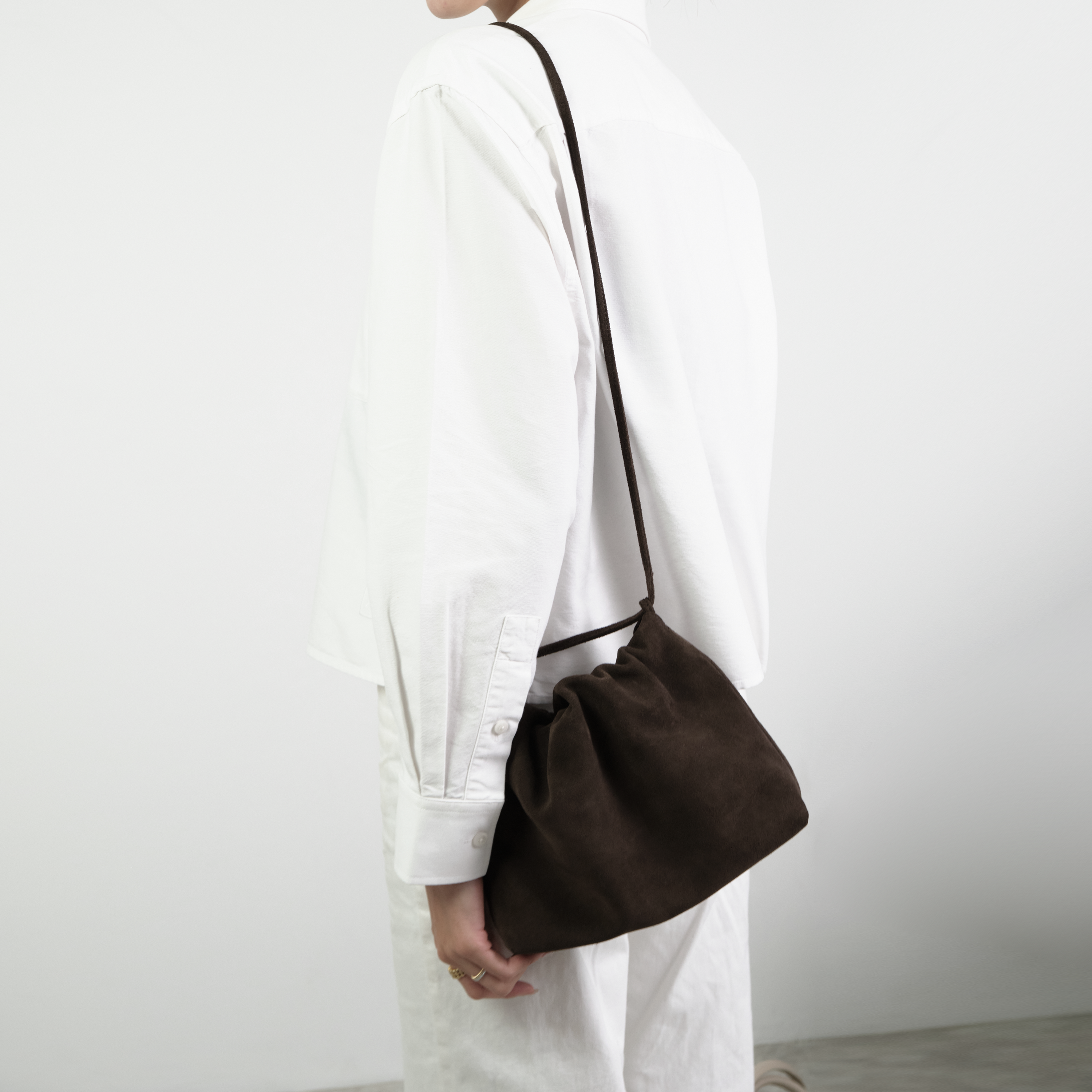 2way Suede Bucket Bag / 2ウェイスウェードバッグ（ダークブラウン・ライトキャメル）
