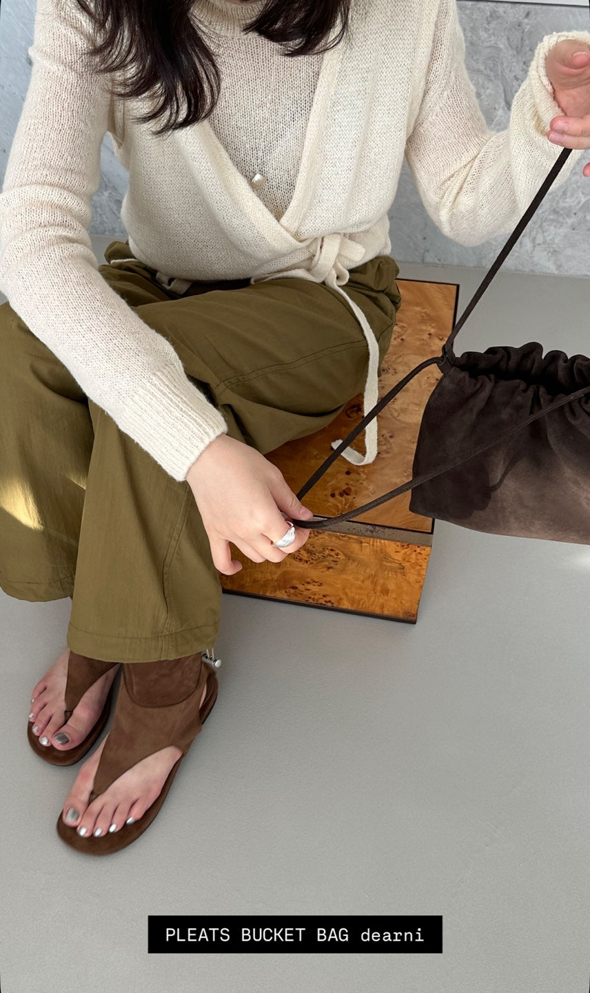 2way Suede Bucket Bag / 2ウェイスウェードバッグ（ダークブラウン・ライトキャメル）