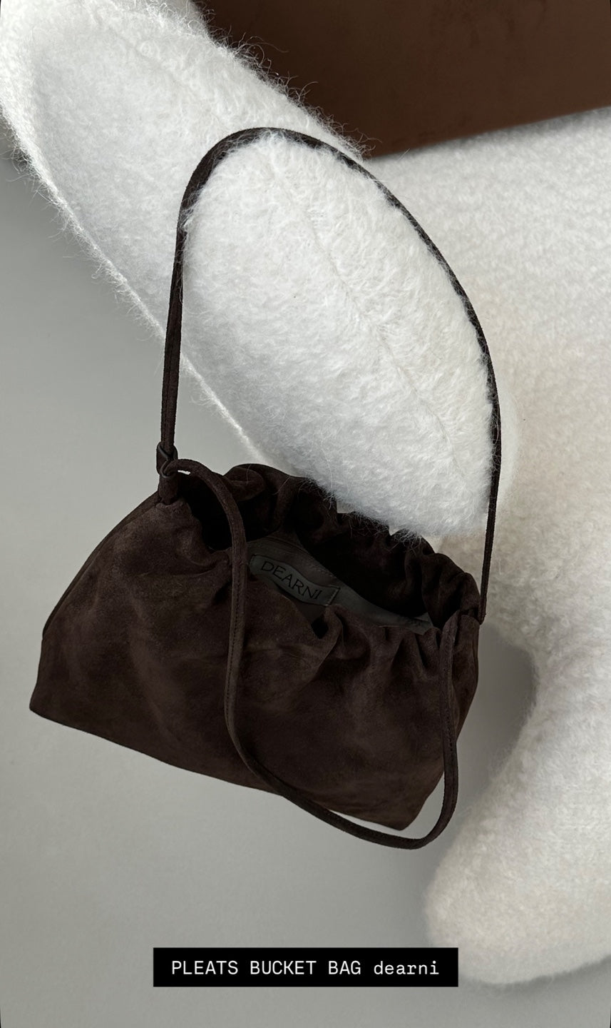 2way Suede Bucket Bag / 2ウェイスウェードバッグ（ダークブラウン・ライトキャメル）
