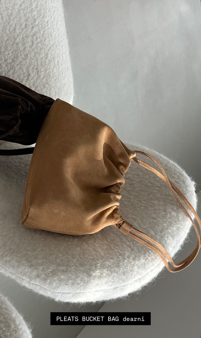 2way Suede Bucket Bag / 2ウェイスウェードバッグ（ダークブラウン・ライトキャメル）