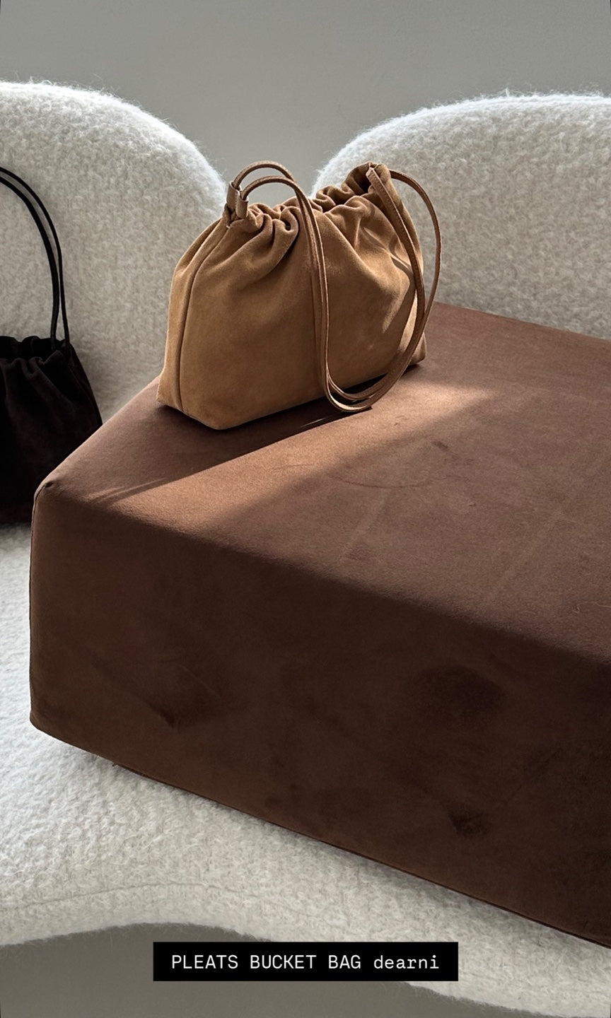 2way Suede Bucket Bag / 2ウェイスウェードバッグ（ダークブラウン・ライトキャメル）