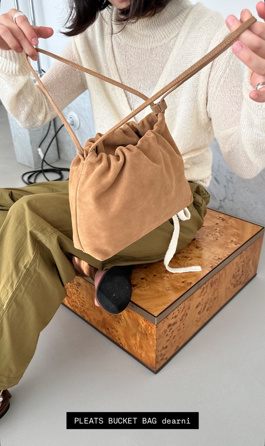 2way Suede Bucket Bag / 2ウェイスウェードバッグ（ダークブラウン・ライトキャメル）