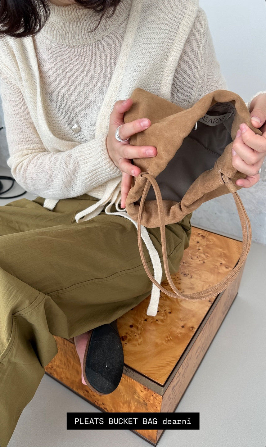 2way Suede Bucket Bag / 2ウェイスウェードバッグ（ダークブラウン・ライトキャメル）