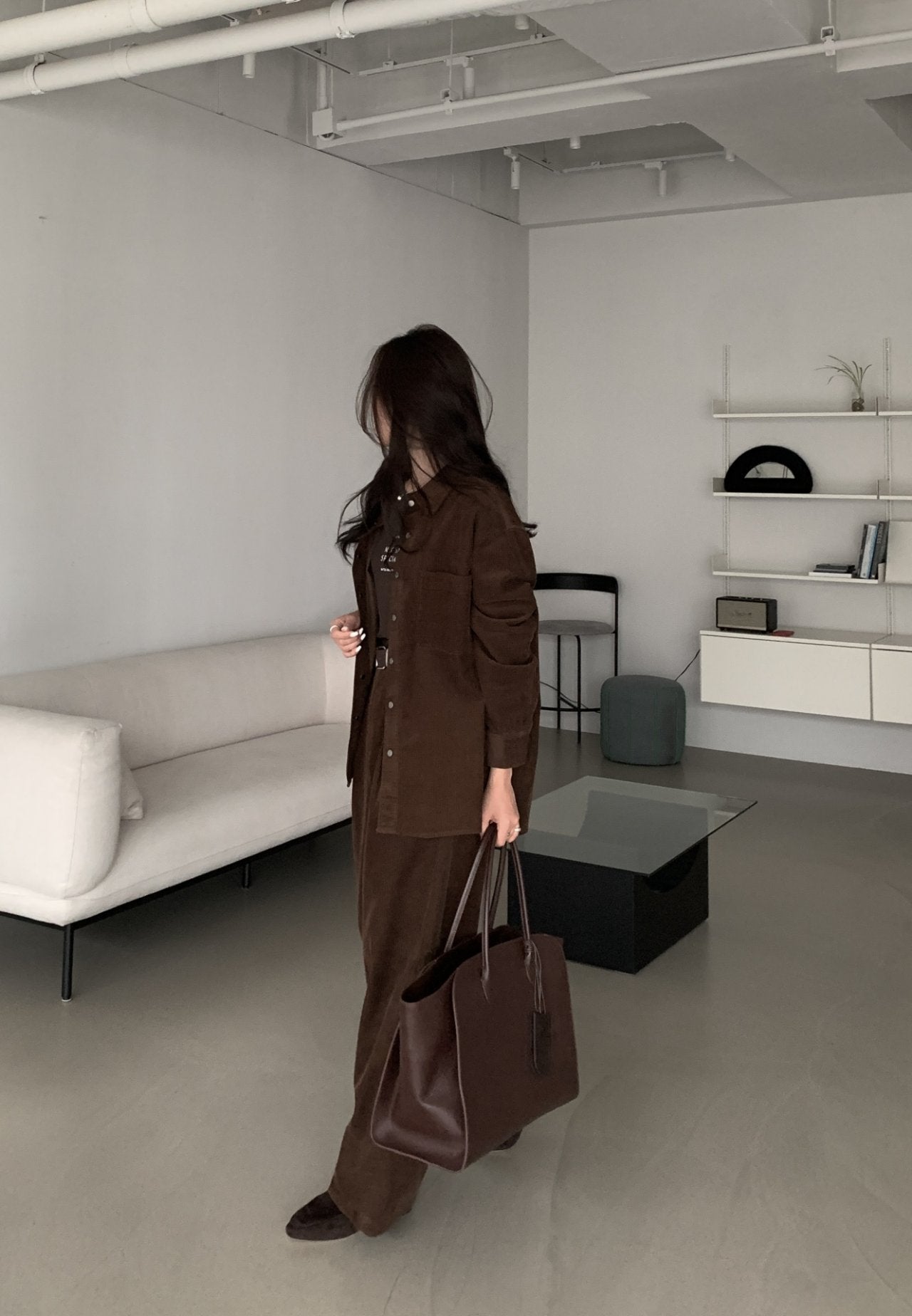 Leather Big Tote Bag / レザービッグトートバッグ（ブラック・ブラウン）