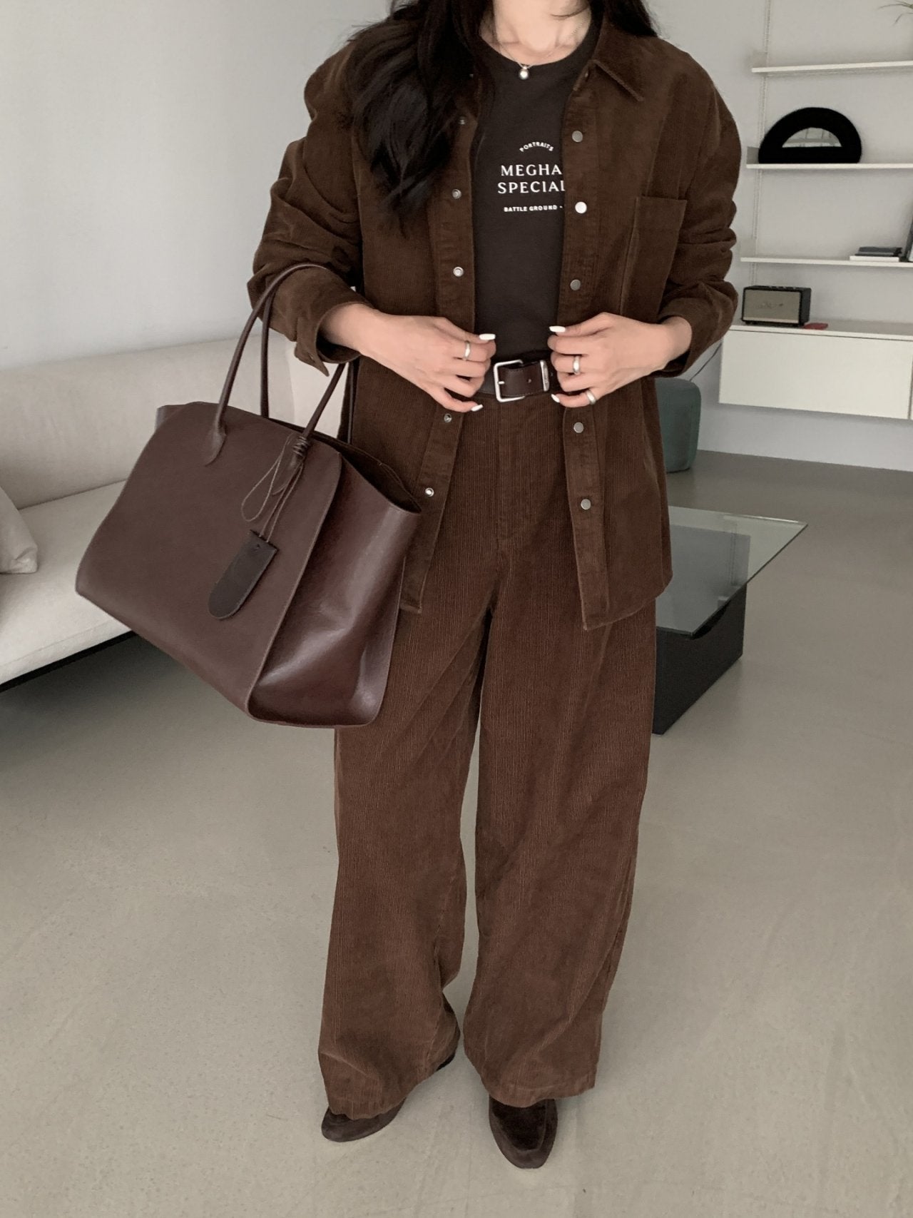 Leather Big Tote Bag / レザービッグトートバッグ（ブラック・ブラウン）
